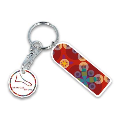 Image of Recycled NEW £ Rectangle Trolley Mate Keyring (printed coin)